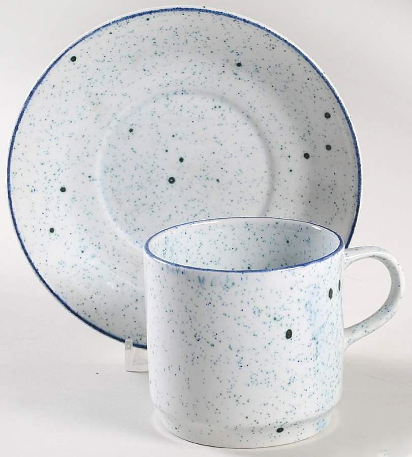 Patio Blue Flat Cup & Saucer Set by Johnson Brothers-1