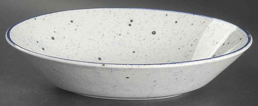 Patio Blue 9" Oval Vegetable Bowl by Johnson Brothers-1