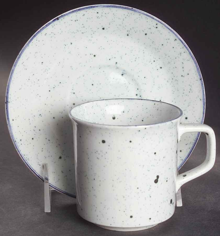 Patio Blue Flat Cup & Saucer Set by Johnson Brothers-1