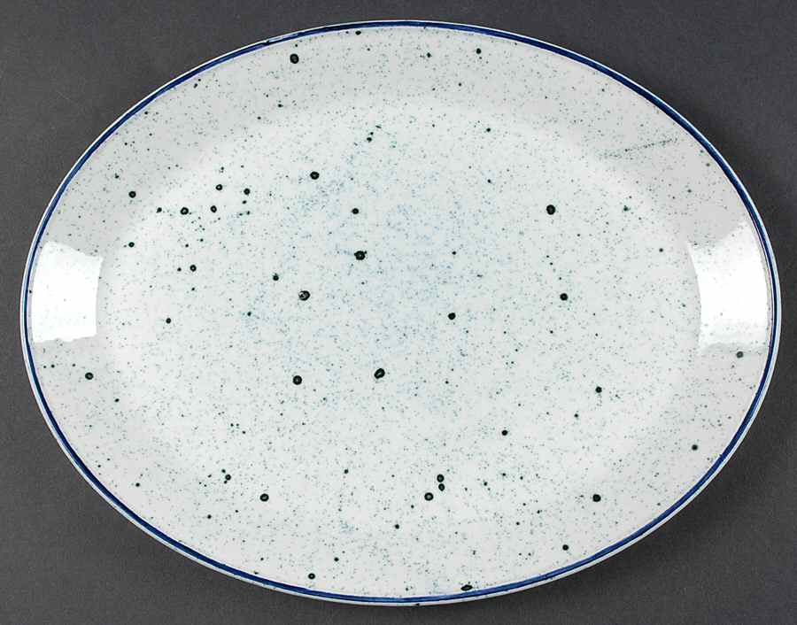 Patio Blue 12" Oval Serving Platter by Johnson Brothers-1