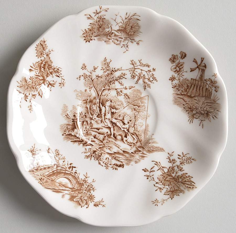 Pastorale Toile De Jouy Brown Saucer by Johnson Brothers-1