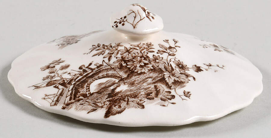 Pastorale Toile De Jouy Brown Lid for Sugar Bowl by Johnson Brothers-1