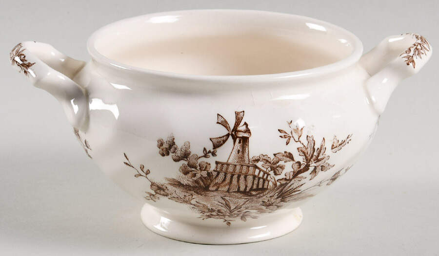 Pastorale Toile De Jouy Brown Sugar Bowl No Lid by Johnson Brothers-1