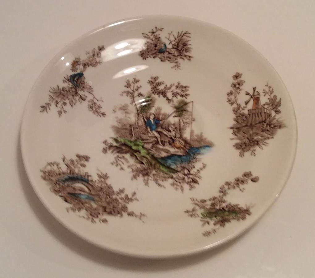 Pastorale Toile De Jouy Brown Multicolor Saucer for Oversized Cup by Johnson Brothers-1