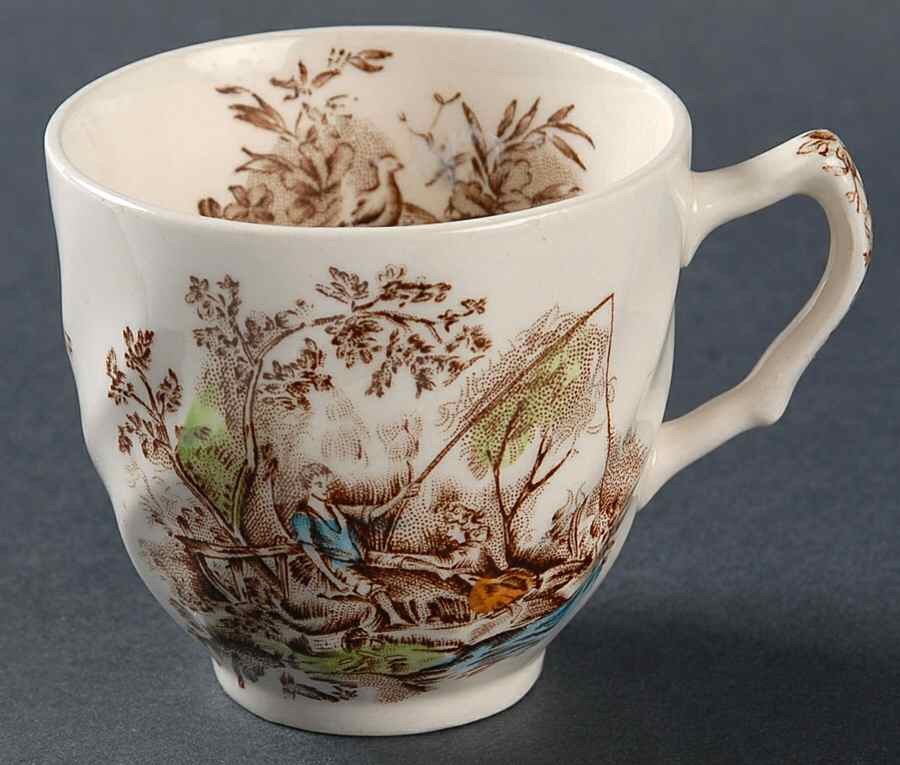 Pastorale Toile De Jouy Brown Multicolor Flat Demitasse Cup by Johnson Brothers-1