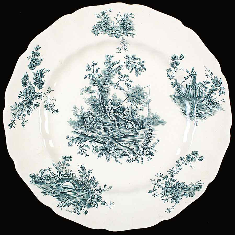 Pastorale Toile De Jouy Green Blue Dinner Plate by Johnson Brothers-1
