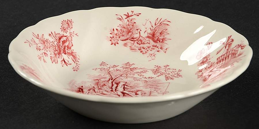 Pastorale Toile De Jouy Pink Fruit/Dessert (Sauce) Bowl by Johnson Brothers-1