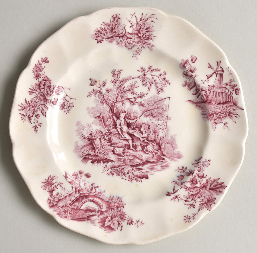 Pastorale Toile De Jouy Plum Bread & Butter Plate by Johnson Brothers-1
