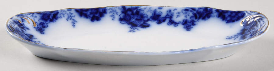 Peach (Flow Blue, Gold Accents) Relish by Johnson Brothers-1
