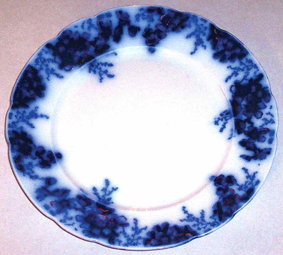 Peach (Flow Blue, Gold Accents) Dinner Plate by Johnson Brothers-1