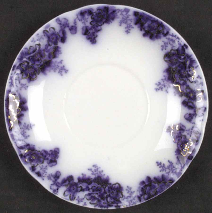 Peach (Flow Blue, Gold Accents) Saucer by Johnson Brothers-1