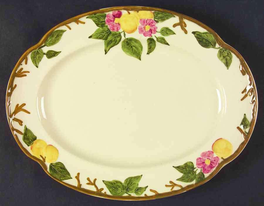Peach Bloom 12" Oval Serving Platter by Johnson Brothers-1