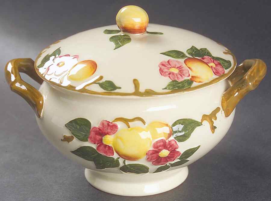 Peach Bloom Sugar Bowl & Lid by Johnson Brothers-1