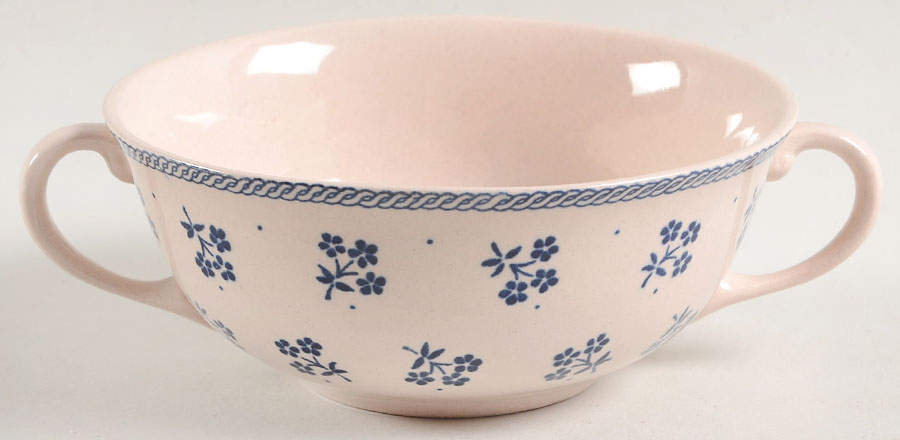 Petite Fleur Blue Flat Cream Soup Bowl by Johnson Brothers-1