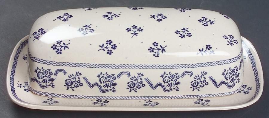 Petite Fleur Blue 1/4 Lb Covered Butter by Johnson Brothers-1