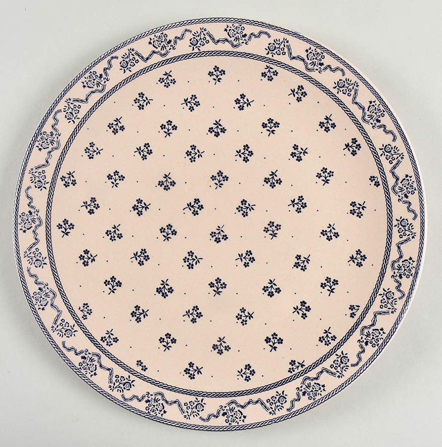 Petite Fleur Blue 12" Chop Plate (Round Platter) by Johnson Brothers-1