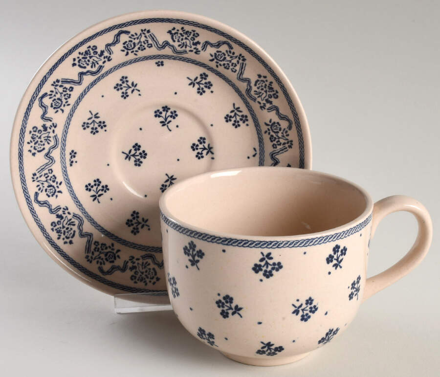Petite Fleur Blue Oversized Cup & Saucer Set by Johnson Brothers-1