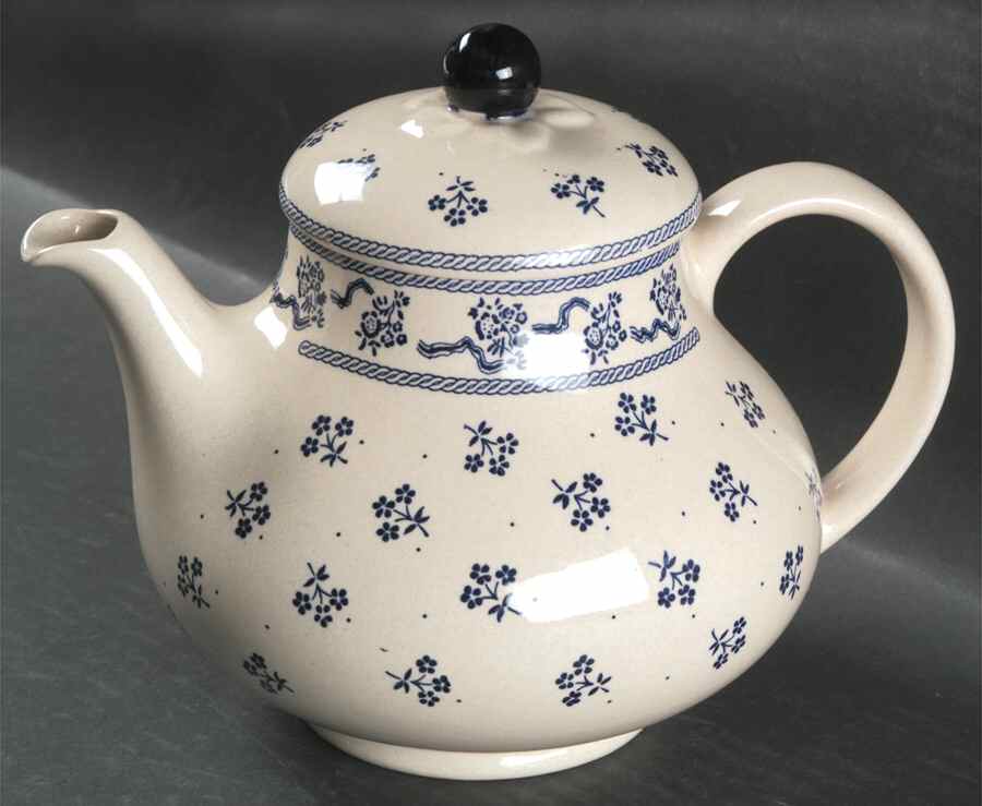 Petite Fleur Blue Teapot & Lid by Johnson Brothers-1