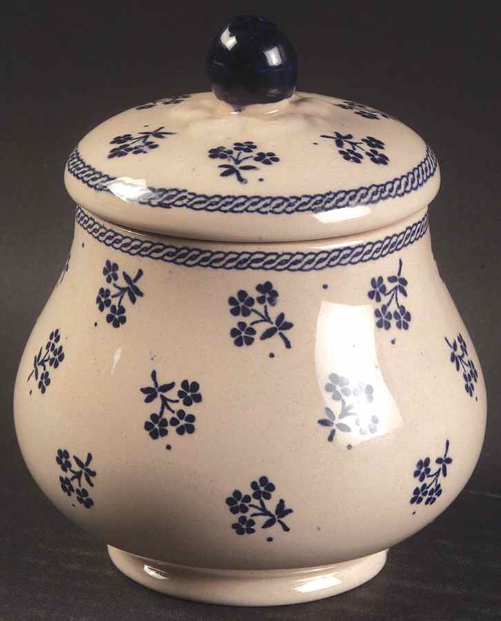 Petite Fleur Blue Sugar Bowl & Lid by Johnson Brothers-1