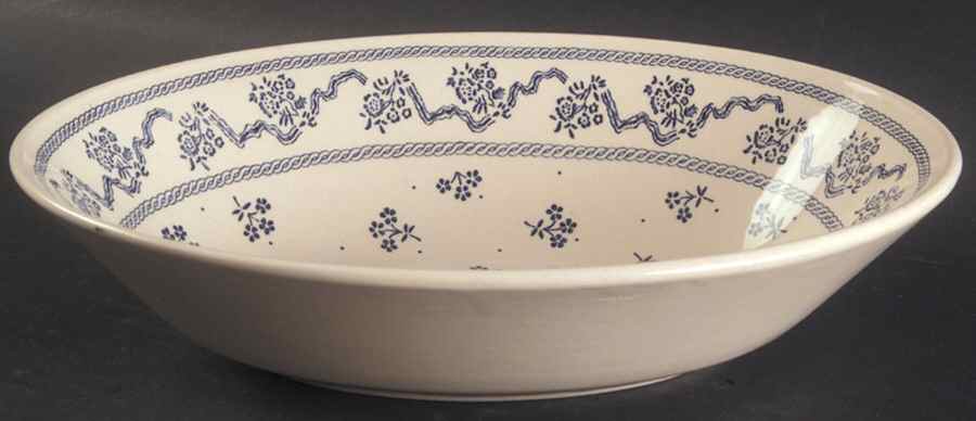 Petite Fleur Blue 9" Oval Vegetable Bowl by Johnson Brothers-1