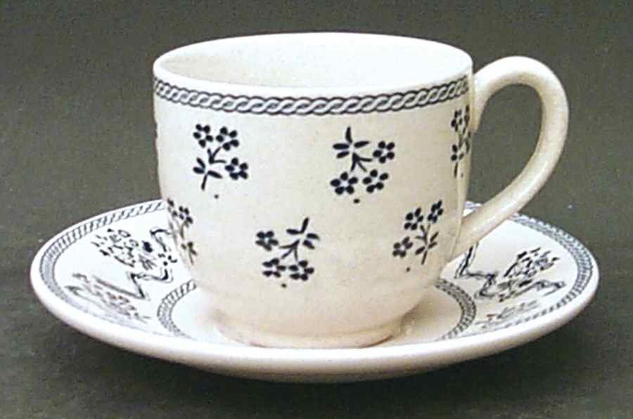 Petite Fleur Blue Flat Demitasse Cup & Saucer Set by Johnson Brothers-1