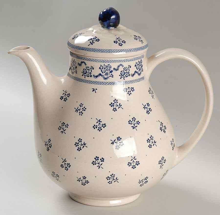 Petite Fleur Blue Coffee Pot & Lid by Johnson Brothers-1