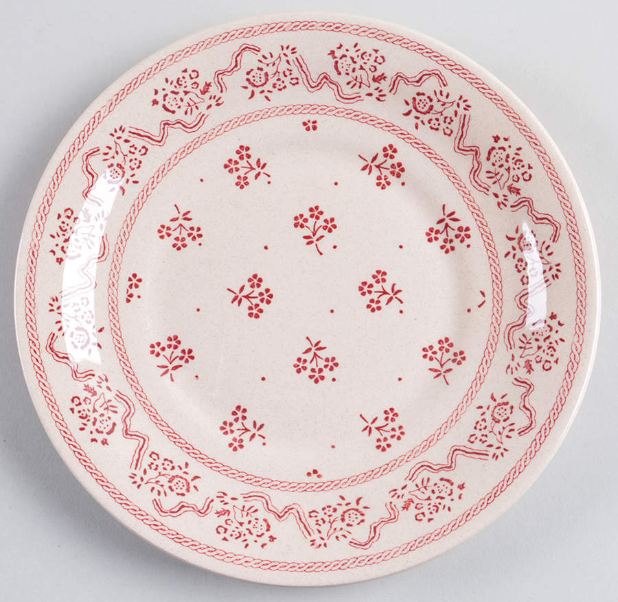 Petite Fleur Burgundy Pink Underplate for Gravy Boat by Johnson Brothers-1