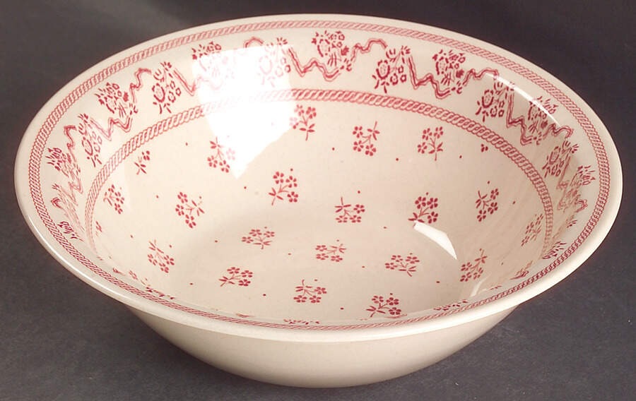 Petite Fleur Burgundy Pink 8" Round Vegetable Bowl by Johnson Brothers-1