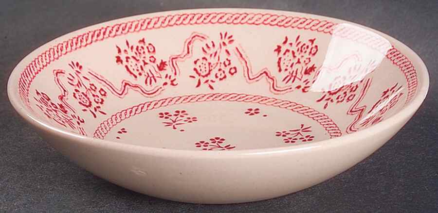 Petite Fleur Burgundy Pink Fruit/Dessert (Sauce) Bowl by Johnson Brothers-1