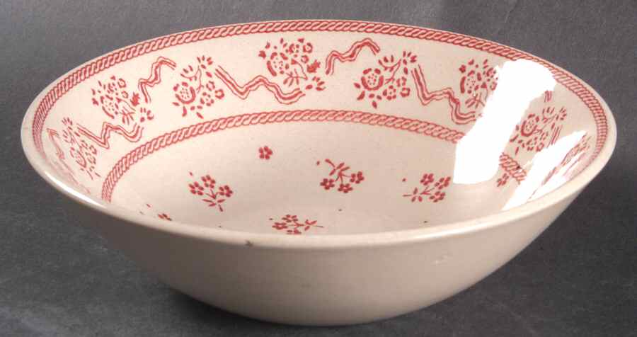 Petite Fleur Burgundy Pink Coupe Cereal Bowl by Johnson Brothers-1