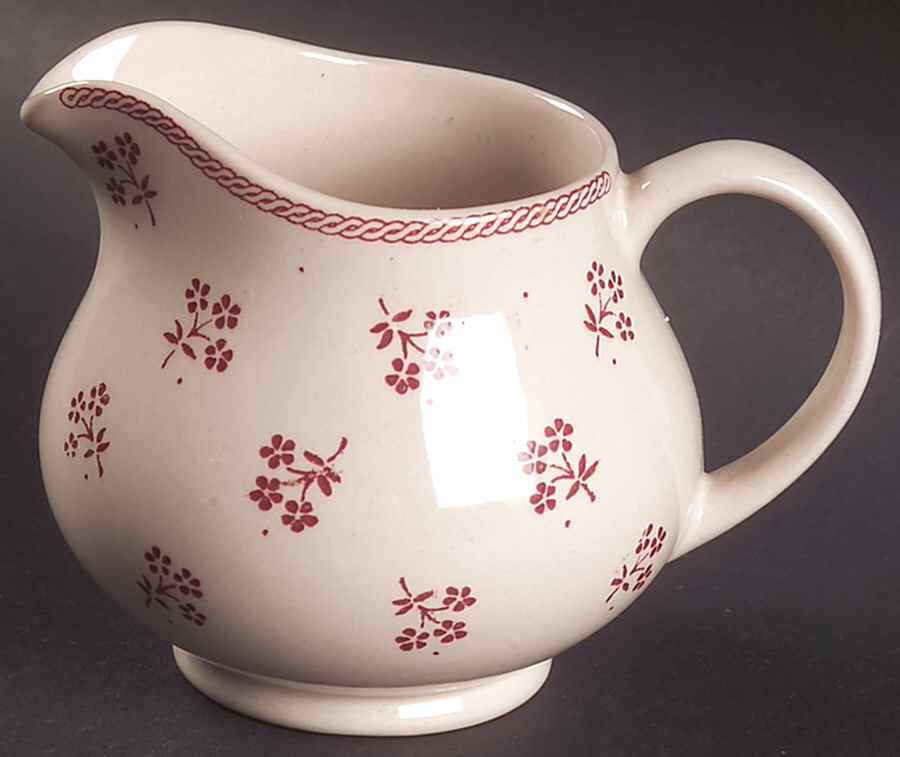 Petite Fleur Burgundy Pink Creamer by Johnson Brothers-1