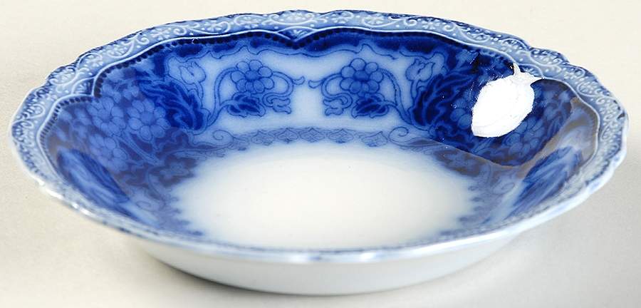 Pekin (Flow Blue) Fruit/Dessert (Sauce) Bowl by Johnson Brothers-1