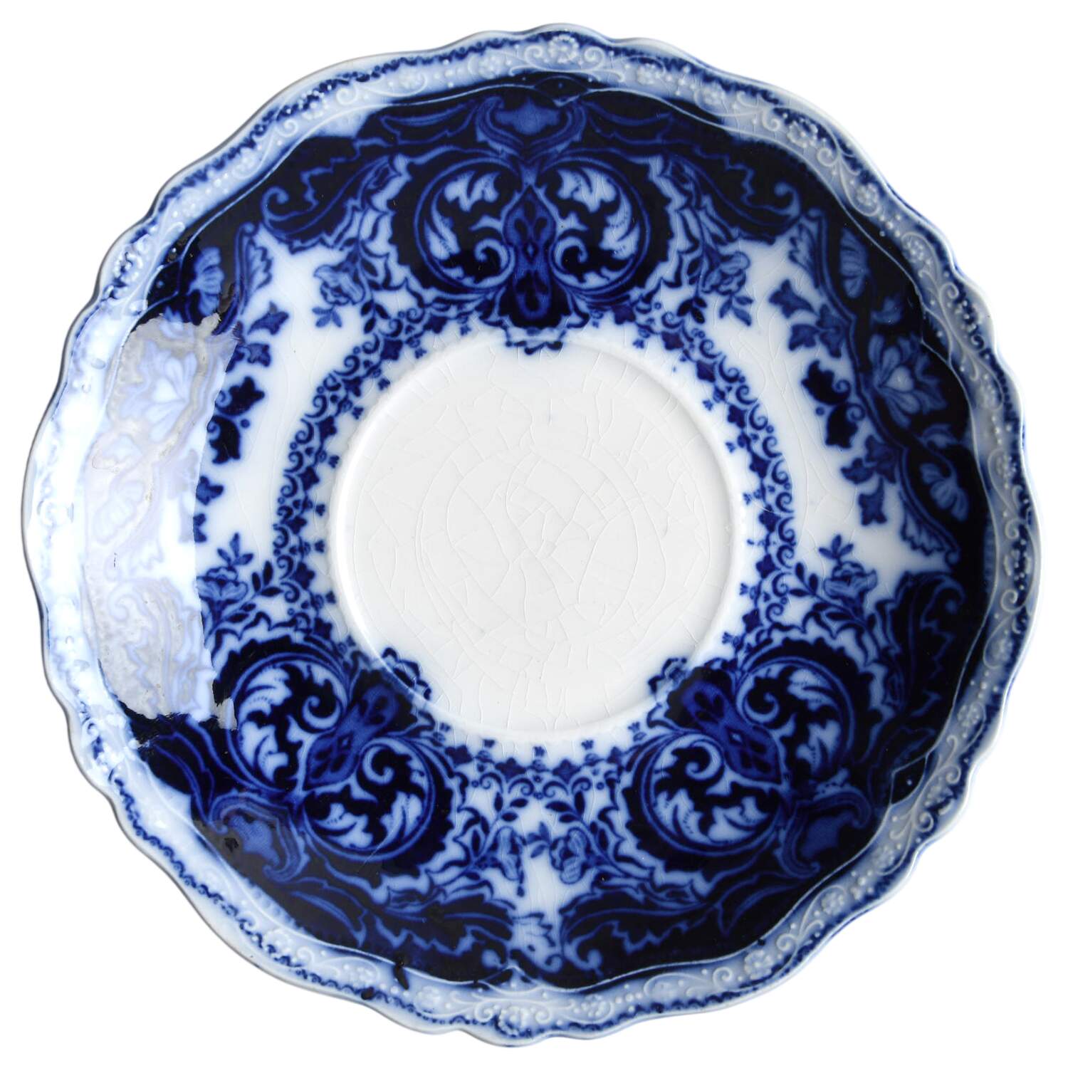 Persian (Flow Blue) Saucer for Oversized Cup by Johnson Brothers-1