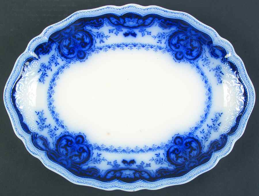 Persian (Flow Blue) 14" Oval Serving Platter by Johnson Brothers-1