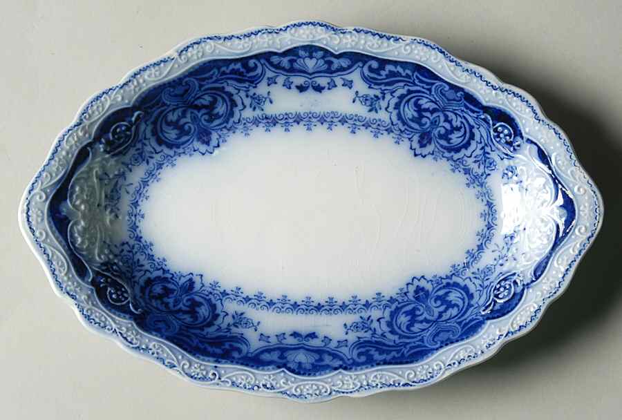 Persian (Flow Blue) Relish/Gravy Underplate by Johnson Brothers-1