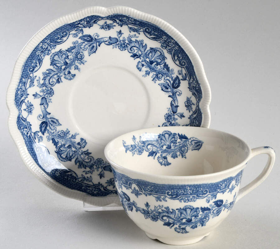 Persian Tulip Blue Oversized Cup & Saucer Set by Johnson Brothers-1