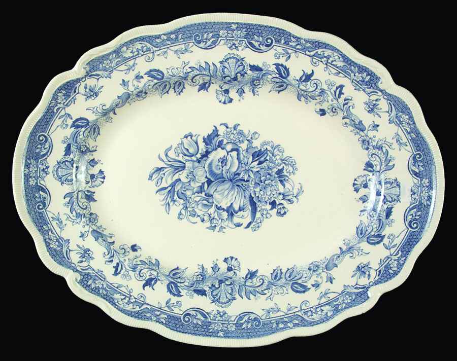 Persian Tulip Blue 16" Oval Serving Platter by Johnson Brothers-1