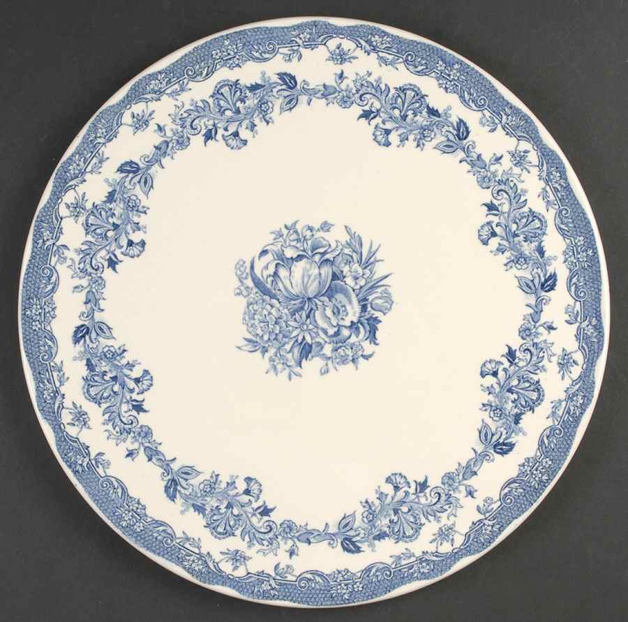 Persian Tulip Blue Cake Plate by Johnson Brothers-1