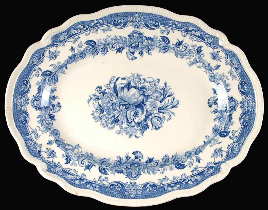 Persian Tulip Blue 12" Oval Serving Platter by Johnson Brothers-1