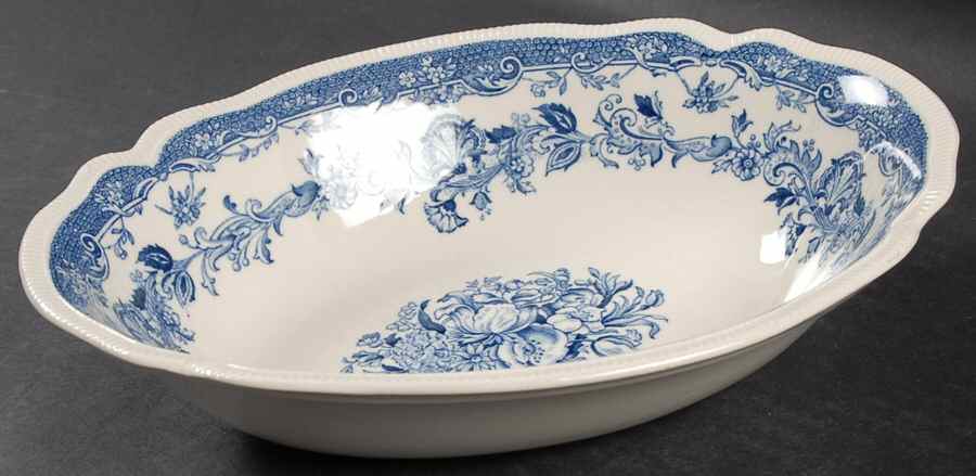 Persian Tulip Blue 9" Oval Vegetable Bowl by Johnson Brothers-1