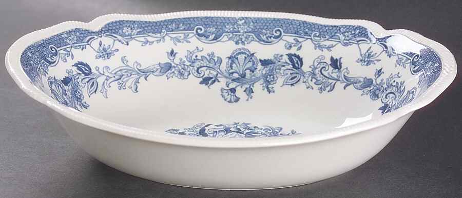 Persian Tulip Blue 9" Oval Vegetable Bowl by Johnson Brothers-1