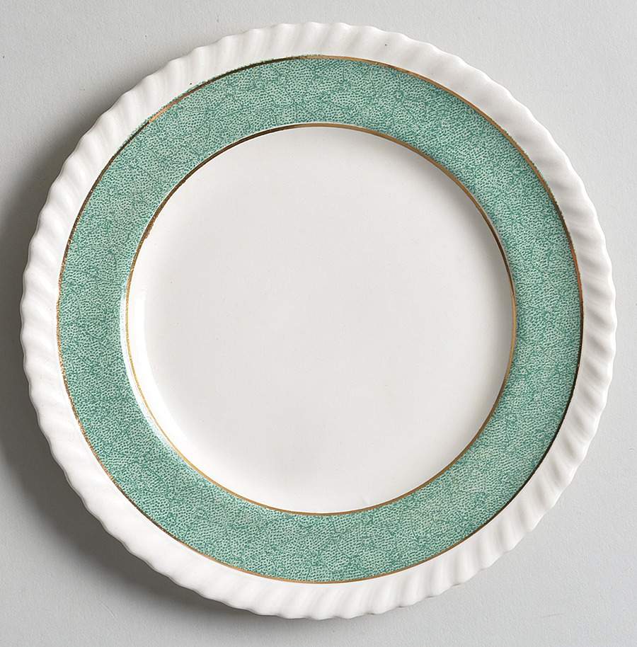 Powder Border Green & White Bread & Butter Plate by Johnson Brothers-1