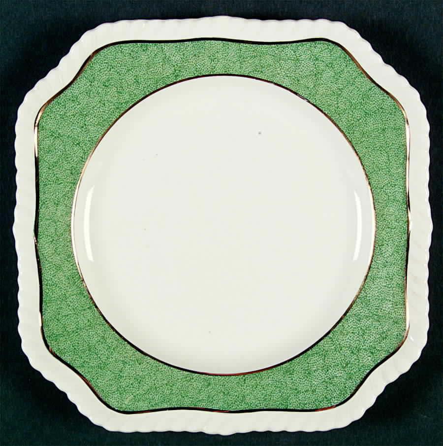 Powder Border Green & White Square Salad Plate by Johnson Brothers-1