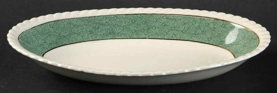 Powder Border Green & White Relish/Gravy Underplate by Johnson Brothers-1