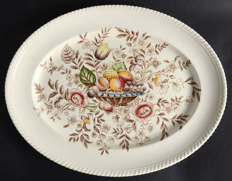 Pomona (Old English) 17" Oval Serving Platter by Johnson Brothers-1