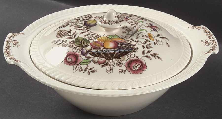 Pomona (Old English) Round Covered Vegetable by Johnson Brothers-1