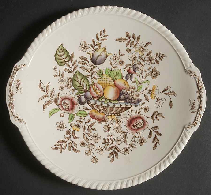 Pomona (Old English) Handled Cake Plate by Johnson Brothers-1