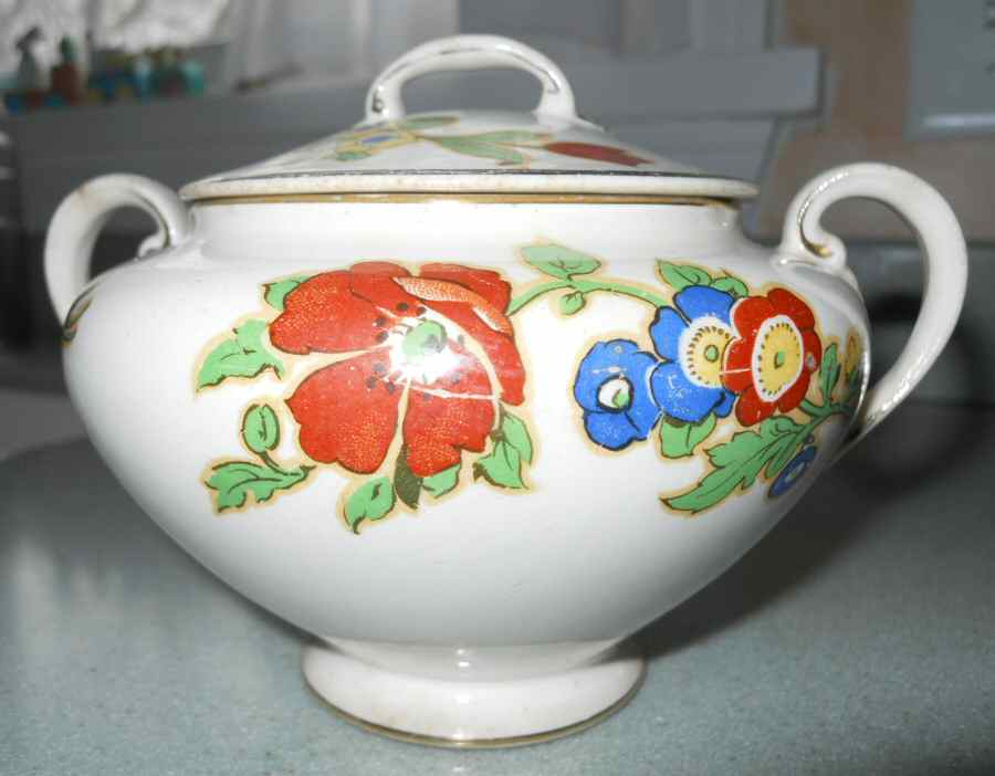 Poppy Sugar Bowl & Lid by Johnson Brothers-1