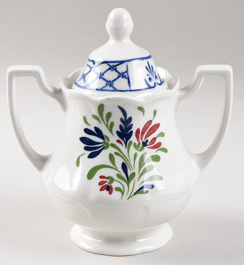Provincial (Scalloped Edge) Sugar Bowl & Lid by Johnson Brothers-1