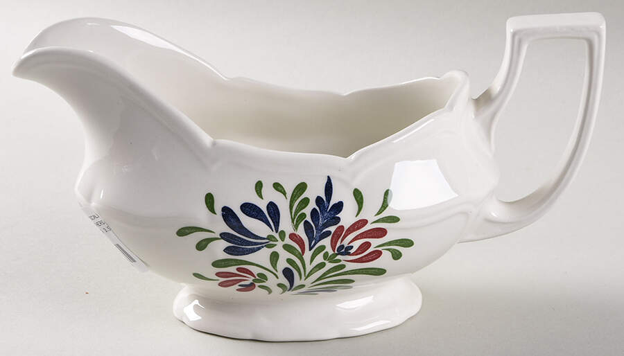 Provincial (Scalloped Edge) Gravy Boat by Johnson Brothers-1